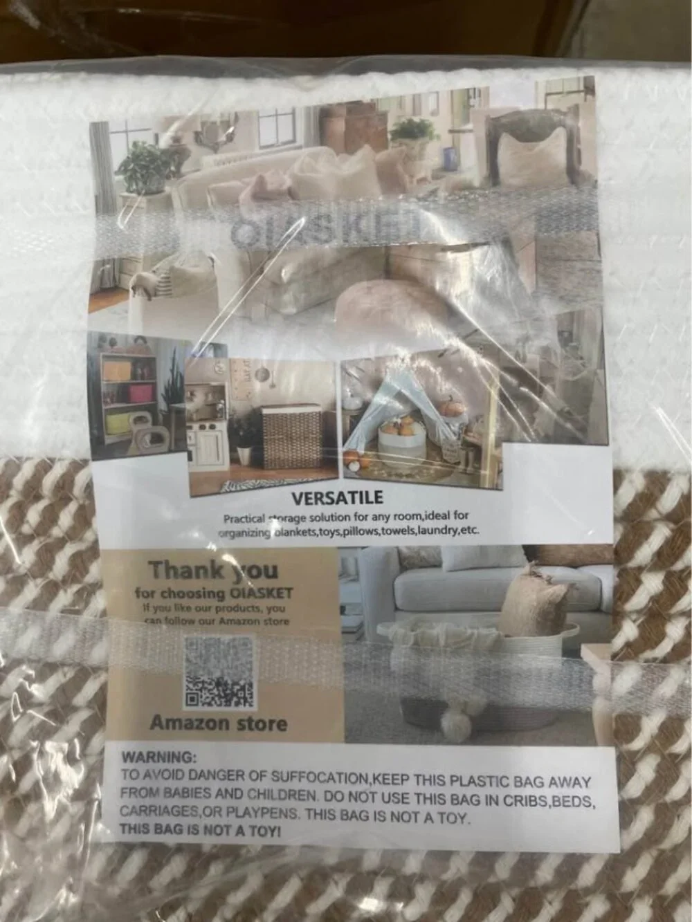 New In Sealed Package - Large Blanket Basket